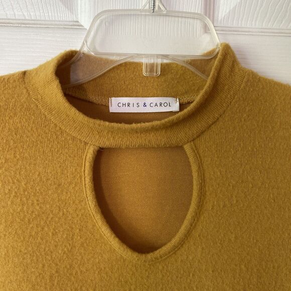 Chris & Carol Sweater Women’s Size M Goldenrod Long Sleeve Flared Layered Sleeve - Picture 2 of 12